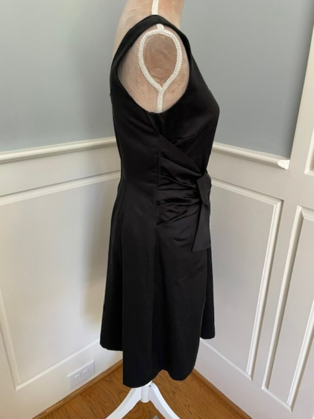 Kate Spade Jillian Bow Dress Cotton & Silk LBD Formal Black Cocktail Size 6 - Picture 4 of 9